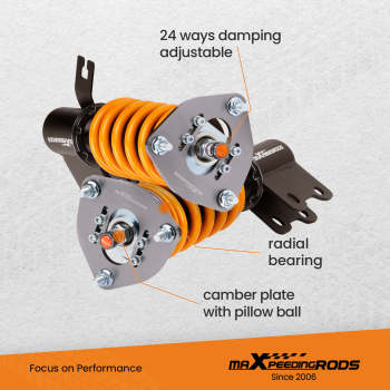 24 Ways DamperHeight Adjustment Coilover Compatible For Nissan S14 Silvia 1994-1998 Lowering Kit